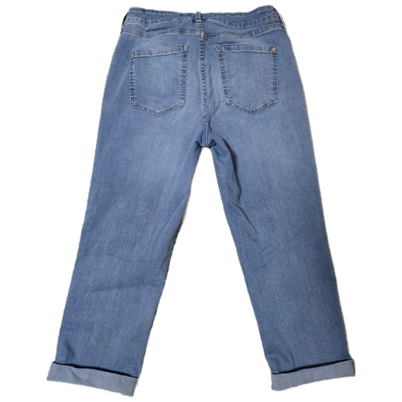 Nine West Chrystie Capri Women's Blue Denim Jeans Size 6 Cuffed Crop Casual (C) - Picture 2 of 6